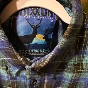 Dixxon Northern Dawn Men's Blue and Green Plaid Shirt